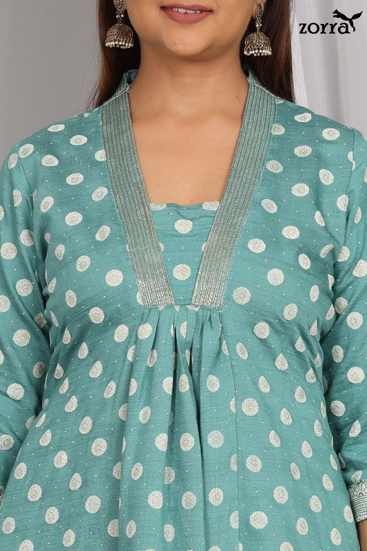 Premium vatican silk foil print cord set