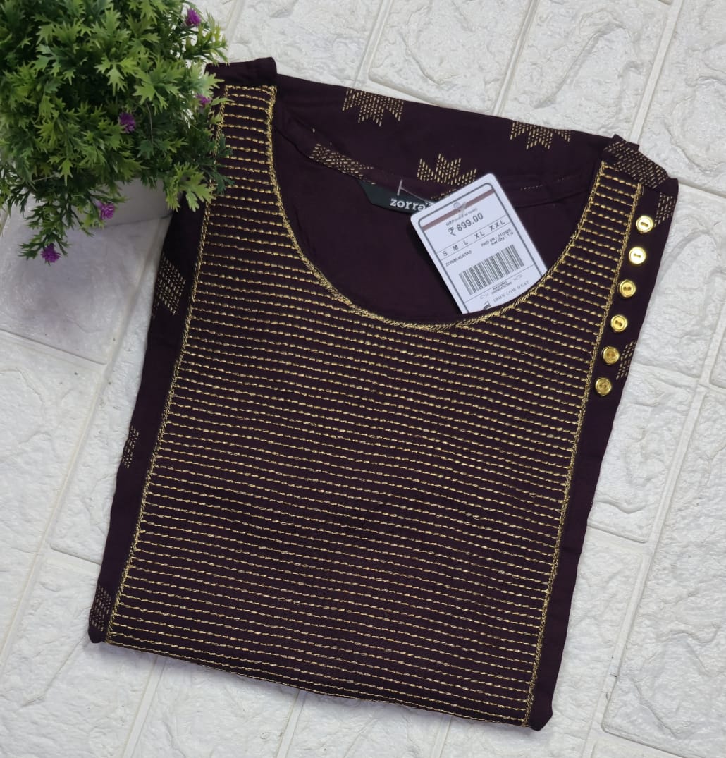 Zorra Embroidered Kurtis (3xl, 4xl & 5xl sizes)