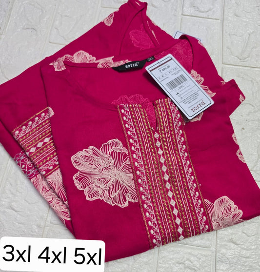 Zorra Embroidered Kurtis (3xl, 4xl & 5xl sizes)