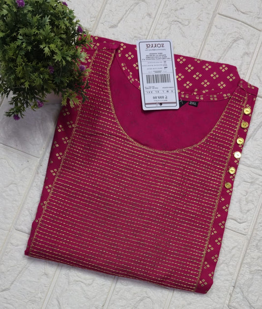 Zorra Embroidered Kurtis (3xl, 4xl & 5xl sizes)