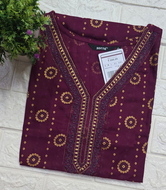 Zorra Embroidered Kurtis